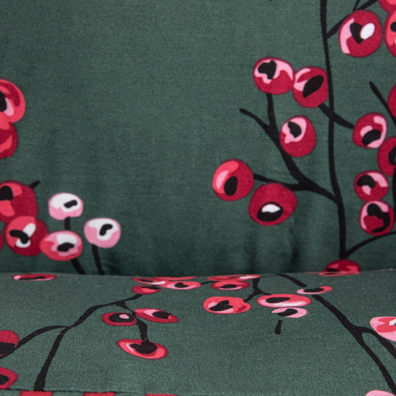Lenjerie de pat dubla Hollyberry, Homla, 3 piese, 160x200 cm, bumbac, verde/rosu - 2 | YEO