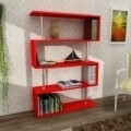 Biblioteca Wooden Art, Sunrise Red, 90x129x22 cm