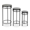 Set 3 suporturi pentru ghivece Mandala Avah, Versa, 30 x 69 cm, metal