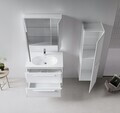 Dulap de baie cu chiuvetă, Hanah Home, Nuvola 80 v2, Alb