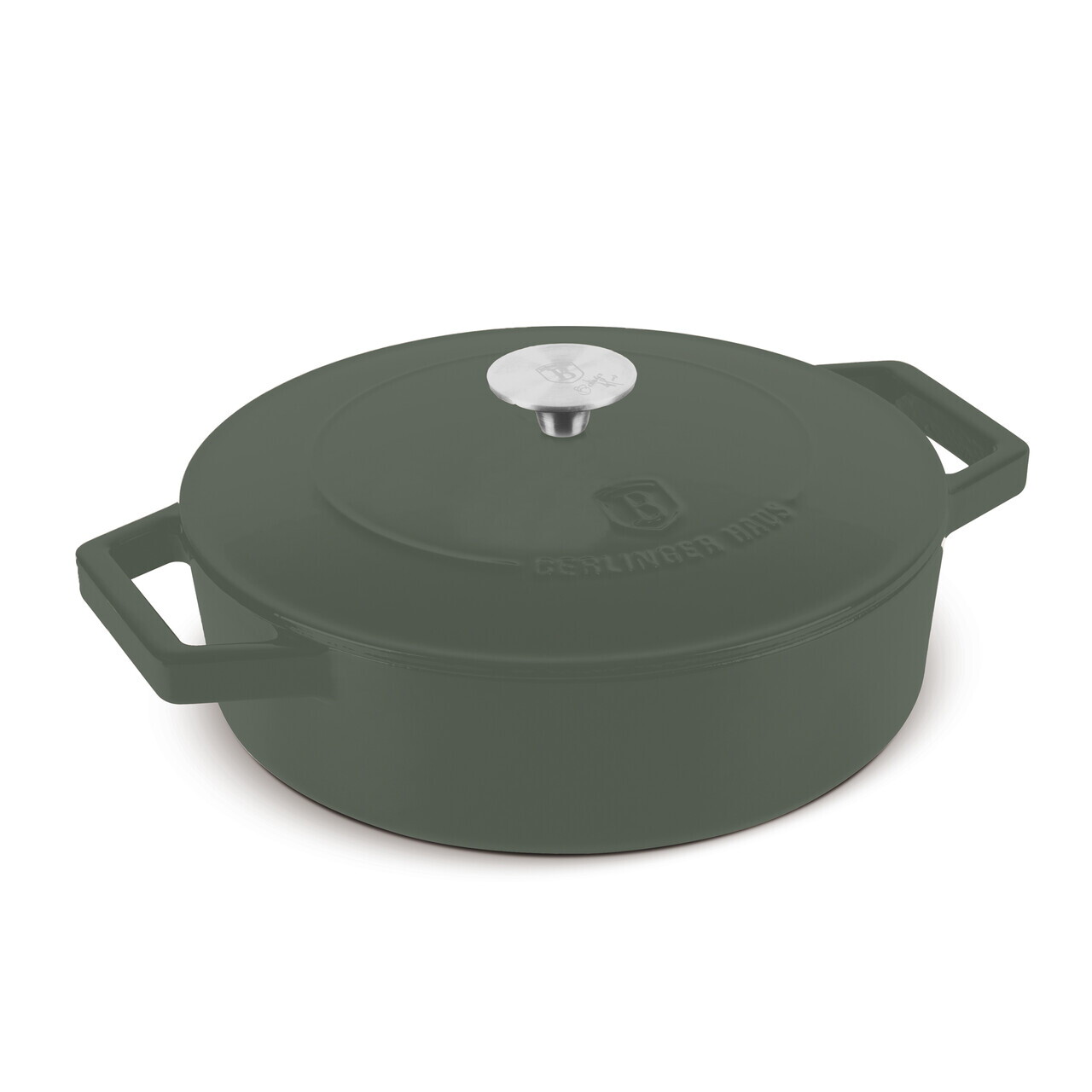 Oala cu capac Berlinger Haus, Matte Green, 26 cm, 2.57 L, fonta, verde mat - imagine 3