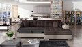 Coltar extensibil dreapta 4 locuri, ELTAP, Sorento, 296x194x78 cm, lemn/poliester, maro/bej