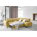 Coltar extensibil dreapta 4 locuri ELTAP, RT-45SAV, Noble, 255x201x100 cm, lemn/poliester, galben