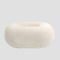 Taburet Luncta, Homla, 82x52x34 cm, MDF/lemn/poliester, alb murdar