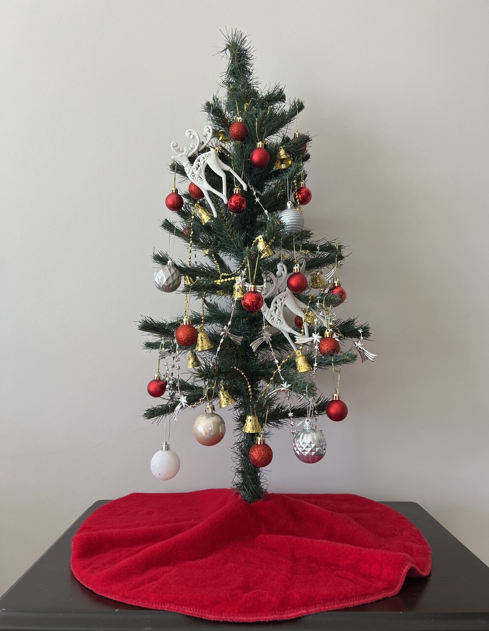 Covoras pentru brad, Pelush Christmas, 50x50 cm, Poliester, Rosu - view 2