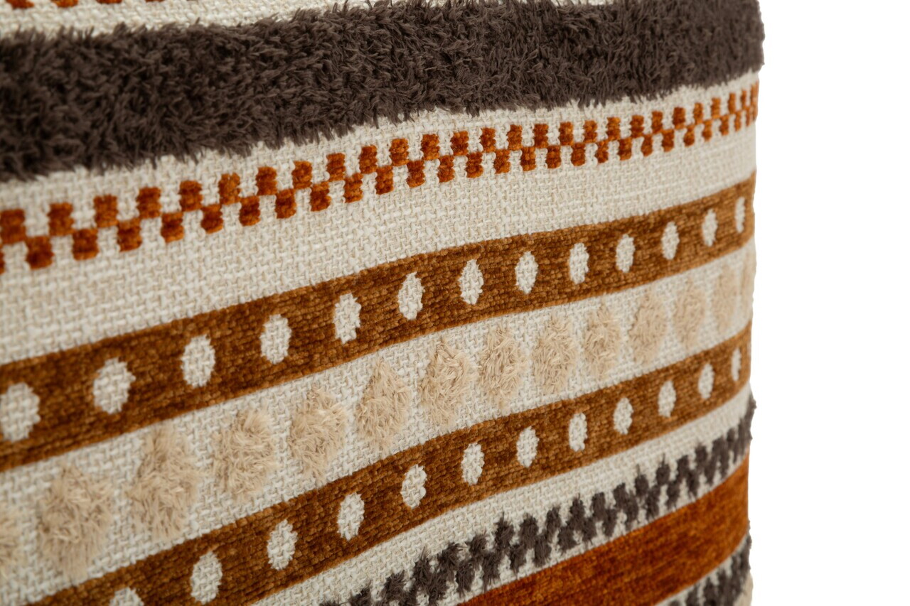 Bancheta, Mauro Ferretti, Ethnic, 82x40x40 cm, poliester/lemn masiv, multicolor — imaginea 2