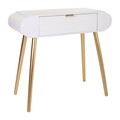 Consola cu 1 sertar Creaciones Meng, 84.5x38x77 cm, MDF, alb/auriu