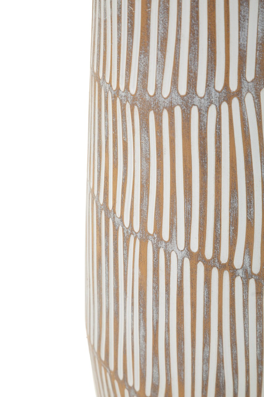 Vaza decorativa, Mauro Ferretti, Hanoi, 17x68.5 cm, polirasina, alb decolorat - view 2