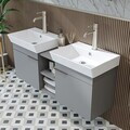 Set Dulap de Baie cu Chiuvetă și Oglindă (2 Piese), Hanah Home, 2952, PAL MELAMINAT, Frasin