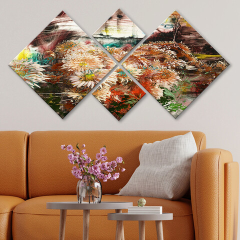 Set 4 tablouri decorative, 4mdf230311957, mdf, imprimat uv, multicolor