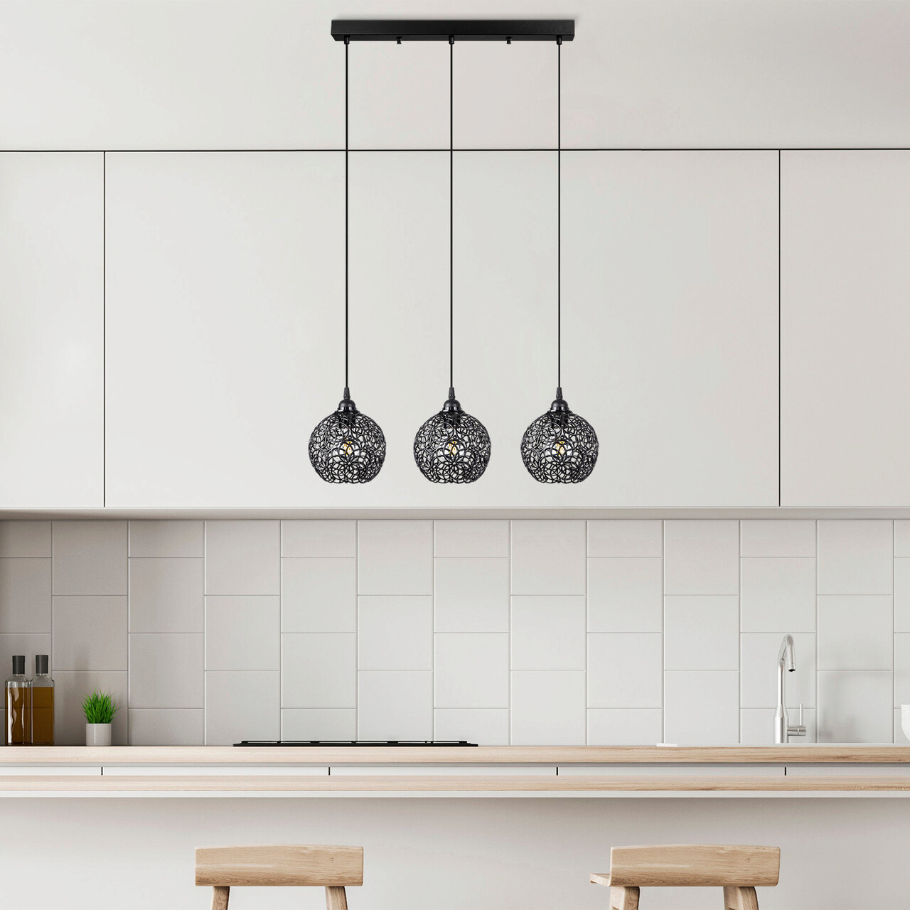 Lustra, Fulgor, 942FLG1451, Metal, Negru - 1 | YEO