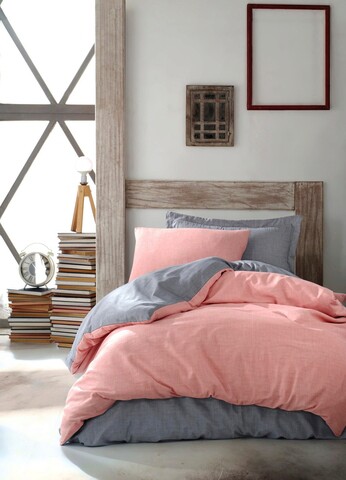 Lenjerie de pat pentru o persoana, maxi color - powder, eponj home, 65% bumbac/35% poliester
