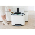 Cos de gunoi cu pedala, Brabantia, Bo Pedal, 11+23 L, 36.3x54x44 cm, otel, alb