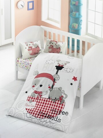 Lenjerie de pat pentru copii, Victoria, Corsan, 4 piese, 100% bumbac ranforce, multicolor 100 imagine noua 2022