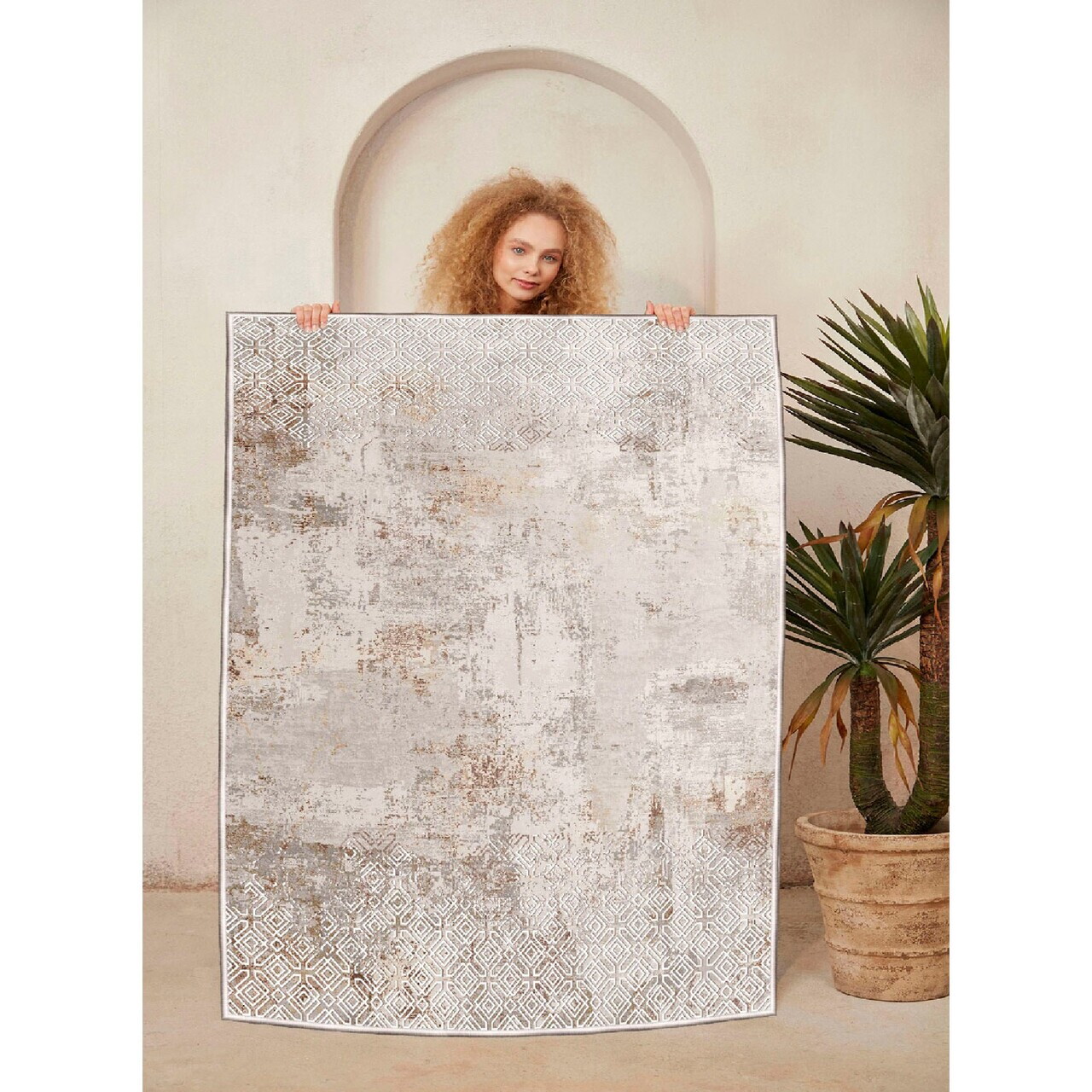 Covor, Woosonıl059, 120x180 cm, Crem — imaginea 3