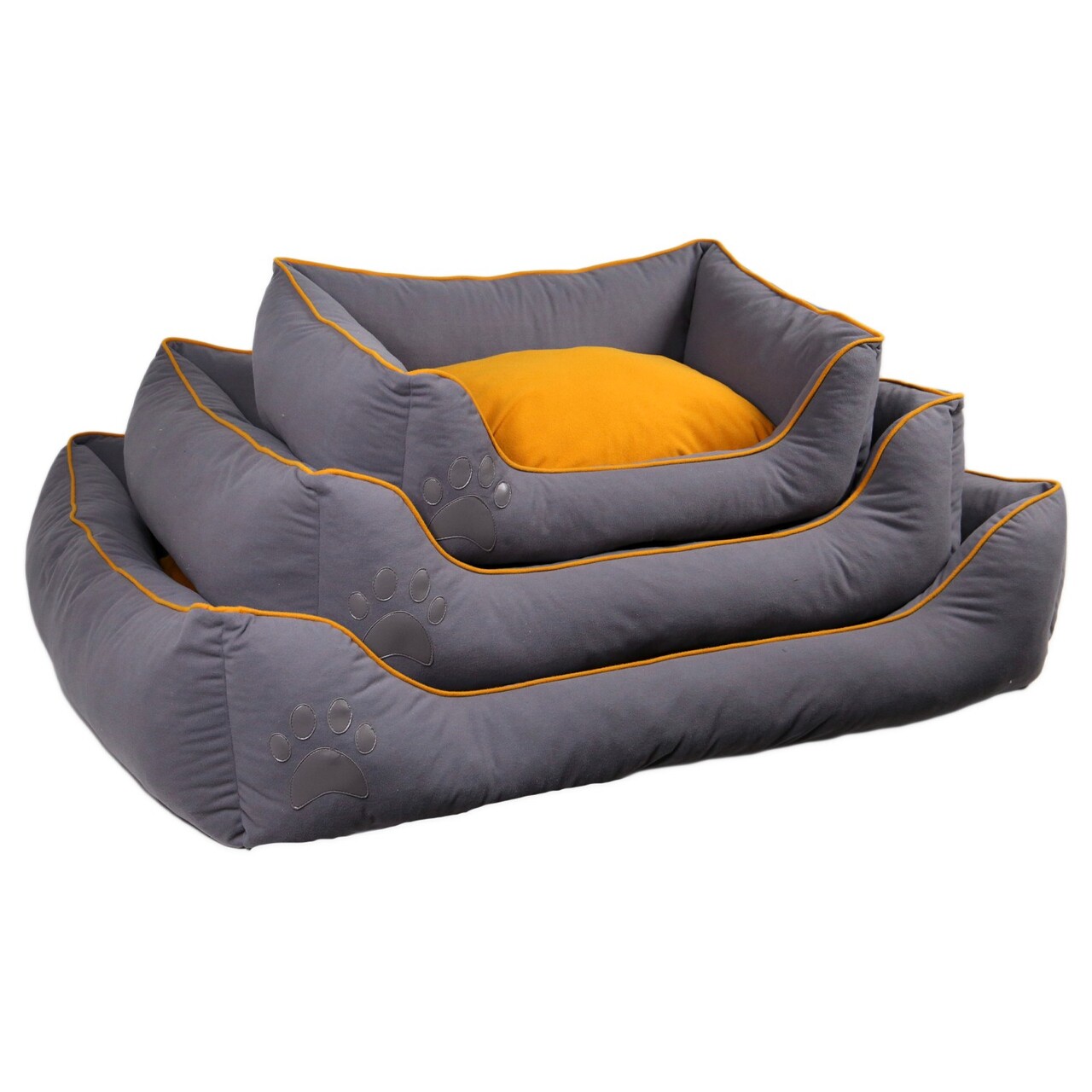 Pat pentru animale de companie, Paws &amp; Whiskers, Lucy Dog &amp; Cat S, Material exterior: 100% poliester, Gri/Muștar - view 5
