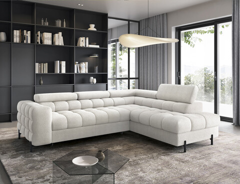 Coltar extensibil dreapta 5 locuri ELTAP, RT-01AMO, Ferucce, 276x200x93 cm, lemn/poliester, alb