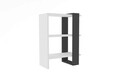 Corp biblioteca, Puqa Design, Funda, 51.8x70x25 cm, PAL, Antracit/Alb