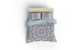 Lenjerie de pat dubla Sezan, Cotton box, 4 piese, bumbac ranforce, albastru