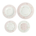 Serviciu de masa 18 piese, Brandani, Polline Pink, portelan New Bone China