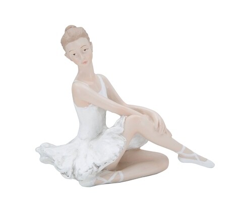 Decoratiune sitting ballerina, mauro ferretti, 14x8 cm, polirasina