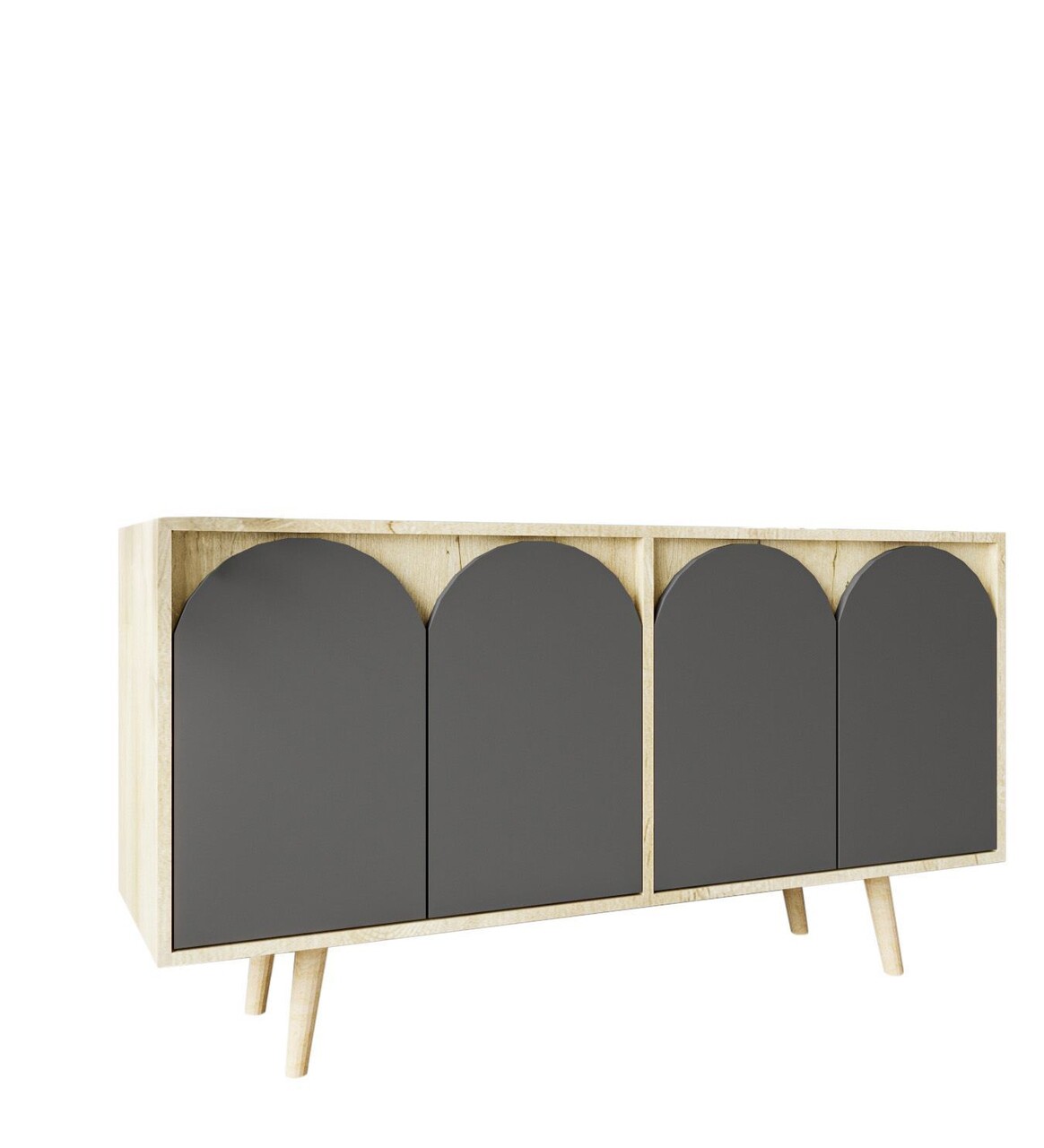 Consola, Hanah Home, Venezia 150, 150x80x45 cm, PAL, Stejar safir / Antracit - view 4