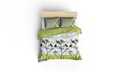 Lenjerie de pat dubla King (EU) Blezza - Green v2, Victoria, 3 piese, 260x220 cm, amestec bumbac, multicolor