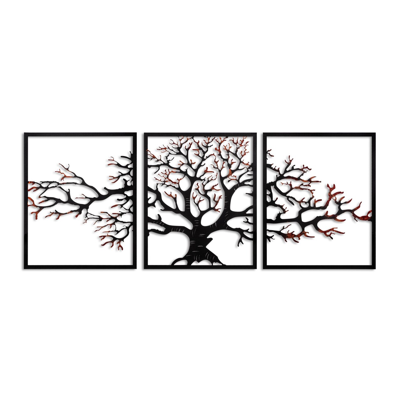 Decoratiune de perete, Tree 48, Lățime: 40 cm Înălțime: 49 cm Adâncime: 1,5 cm (3 bucăți), Multicolor - view 5