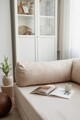 Canapea extensibila cu 3 locuri, Evalina, 383EVN1270, Material: 100% catifea PES, Bej