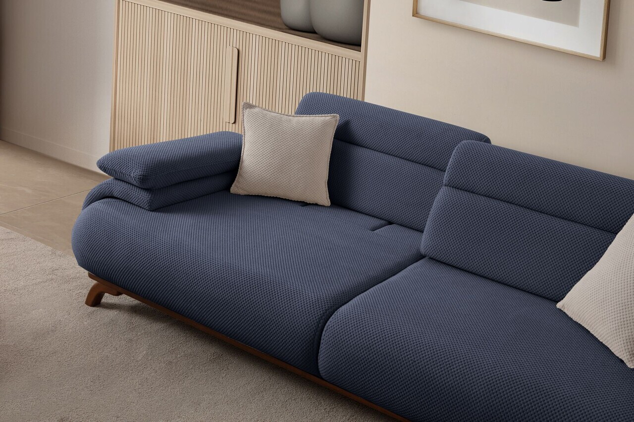 Canapea 3 locuri, Atelier del Sofa, 752EST1151, Lemn de carpen/PAL melaminat, Albastru navy - view 4
