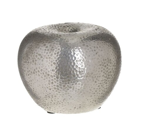 Decoratiune Apple, InArt, 20x21 cm, ceramica, argintiu