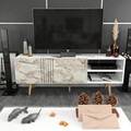 Comoda TV, Retricy, Ronas, 160x35x38.6 cm, PAL, Alb
