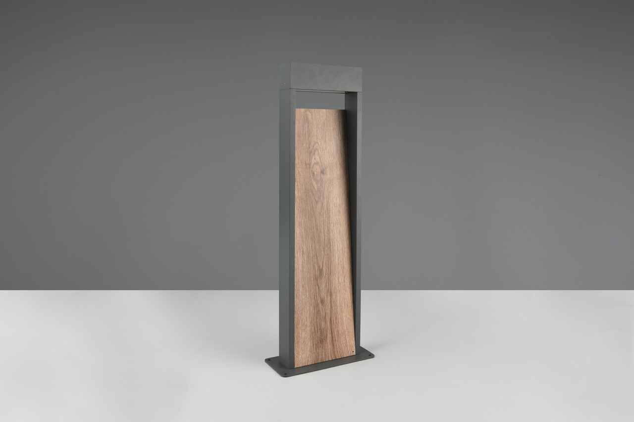 Lampadar de exterior Salmon, TRIO, 21.5x9.5x60 cm, 11W, 1x SMD, aluminiu, antracit/natur