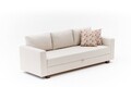 Canapea extensibila 3 locuri, Balcab Home, 825BLC5249, Lemn / MDF / PAL, Crem