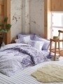 Lenjerie de pat matlasata pentru o persoana, 3 piese, 100% bumbac ranforce, Cotton Box, Vesta Lilac