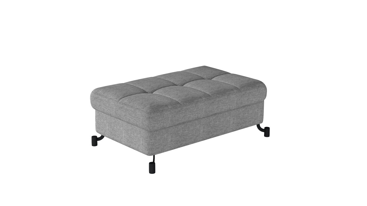 Set coltar extensibil dreapta 3 locuri si taburet ELTAP, Lor_PP_28, Lorelle, 225x160x105 cm / 100x70x45 cm, lemn/poliester, gri deschis - view 3