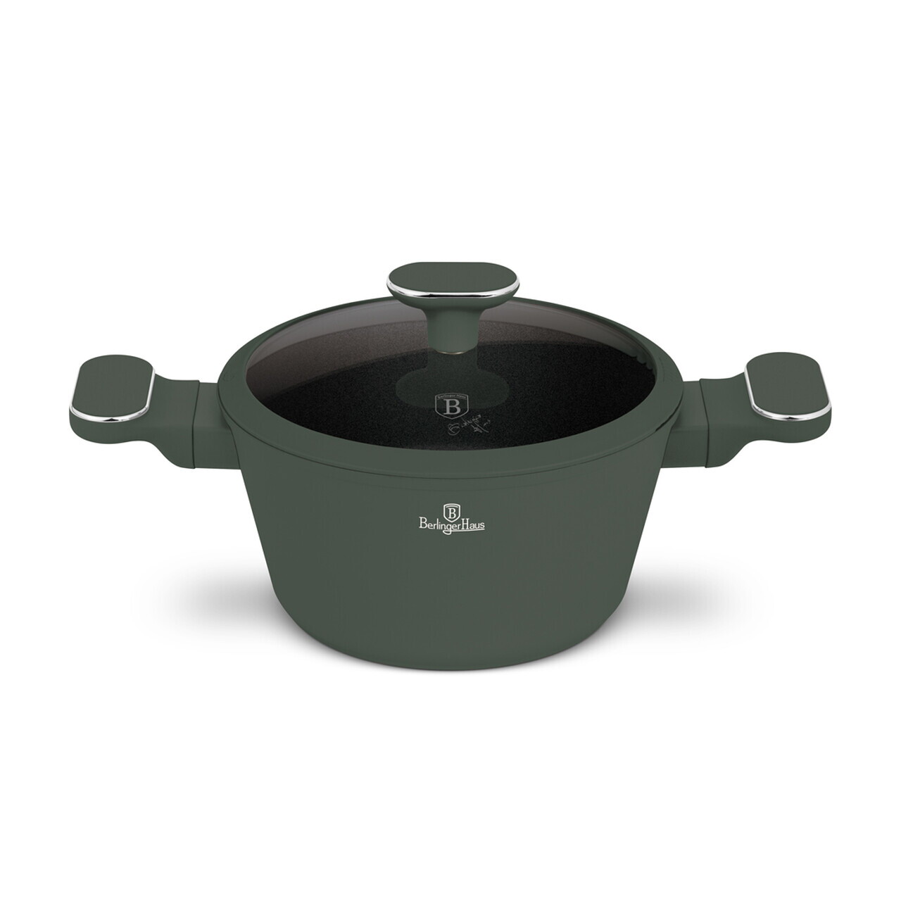 Oala cu capac Berlinger Haus, Matte Green, 20 cm, 2.5 L, aluminiu forjat, verde mat - imagine 10