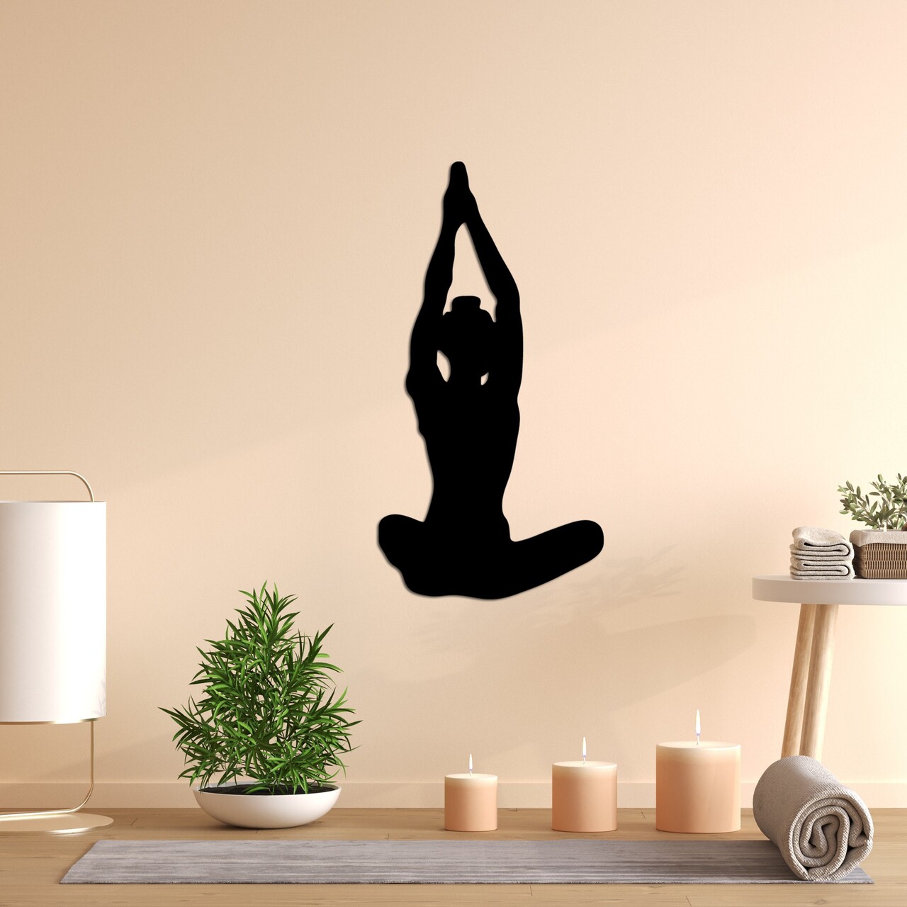 Decoratiune de perete, Yoga 6, Dimensiuni: 31 x 60 cm, Negru - view 3