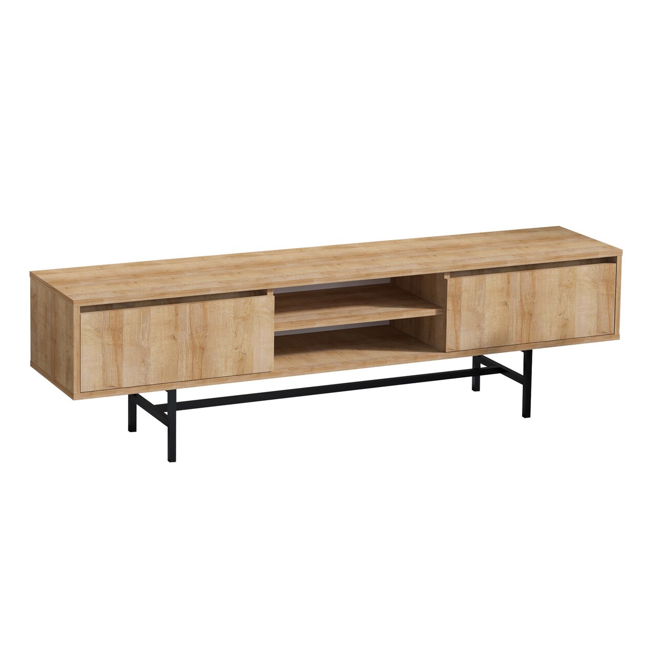 Comoda TV Matias, Elegance, 180x50x40 Cm, Natural/negru