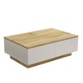 Masuta de cafea LV17-WK, Yardley, 90x60x31.6 cm, natural/alb