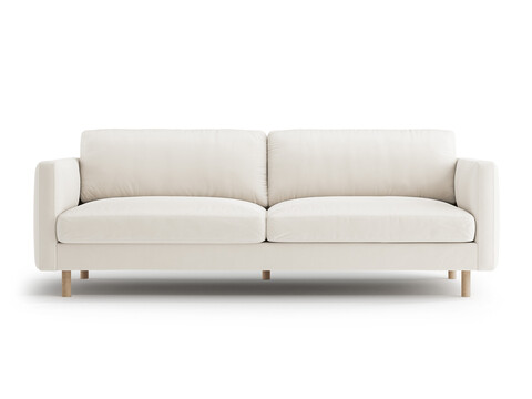 Canapea 4 locuri, Eden, Micadoni, 209x92x90 cm, catifea, bej