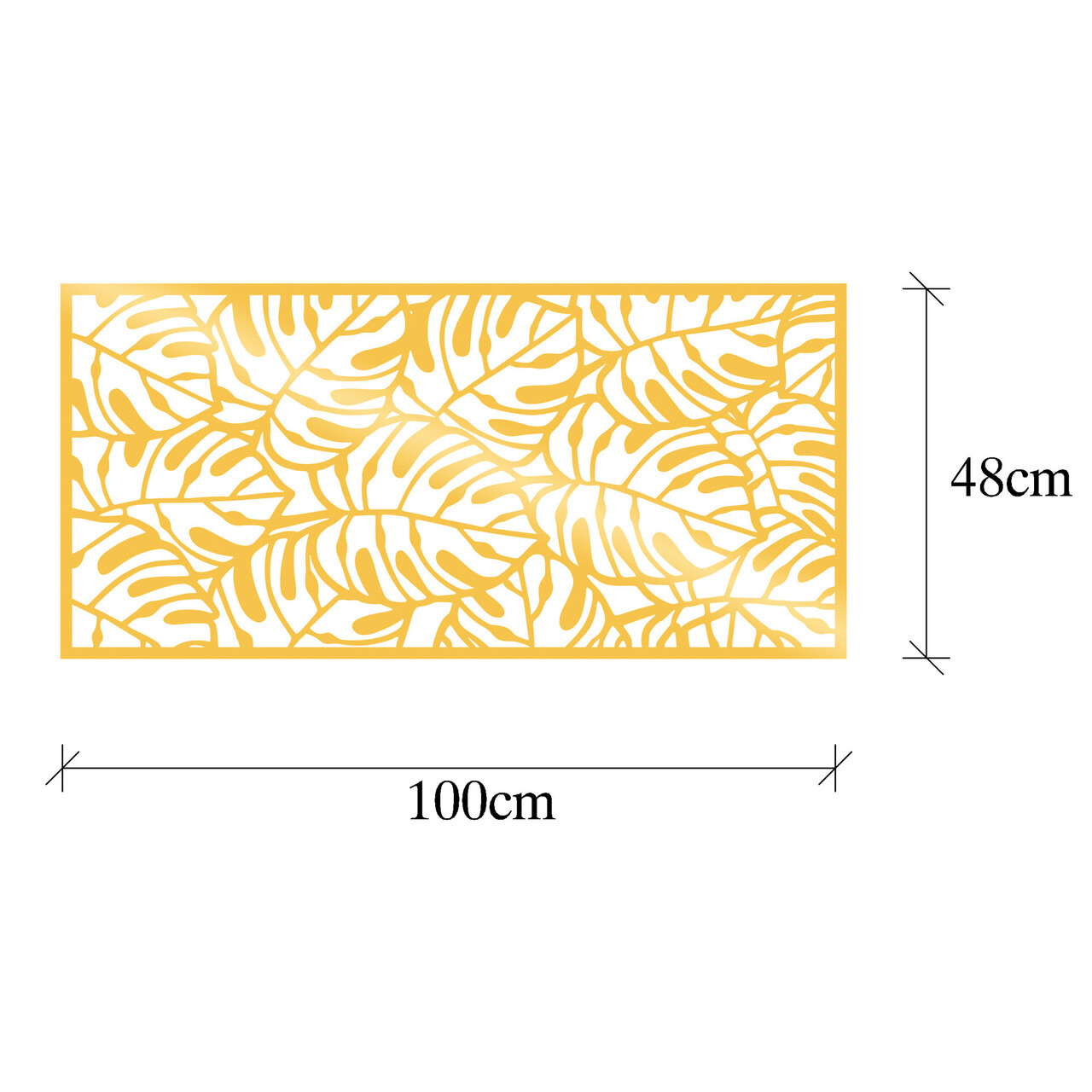 Decoratiune de perete, Decorative Panel 6, Metal, 100 x 48 cm, Auriu