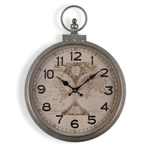 Ceas de perete Vintage Map, Versa, 35 x 5.5 x 47 cm, metal 5.5
