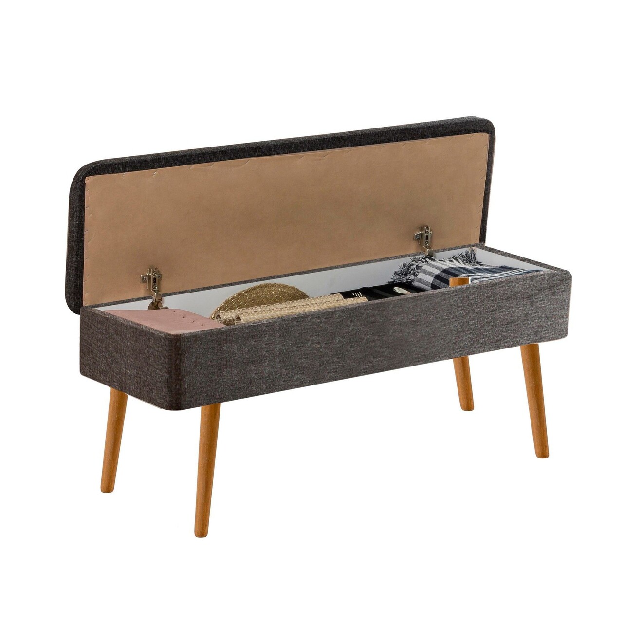 Banca, Vella, Vina 1053, 90x39x40 cm, PAL, Pin Atlantic / Antracit - 2 | YEO