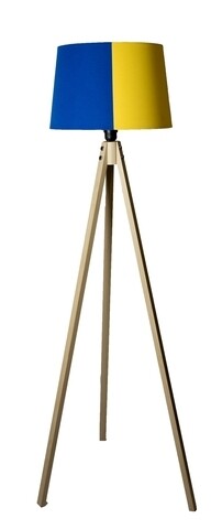 Lampadar conical, casa parasio, 38x42x145 cm, 1 x e27, 60 w, galben/bleumarin/natural