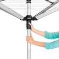 Uscator de rufe rotativ cu 4 brate + cu suport fixare pamant + husa + set carlige rufe, Brabantia, Lift-O-Matic Advance Spike, 50 m capacitate de uscare, otel, gri metalizat