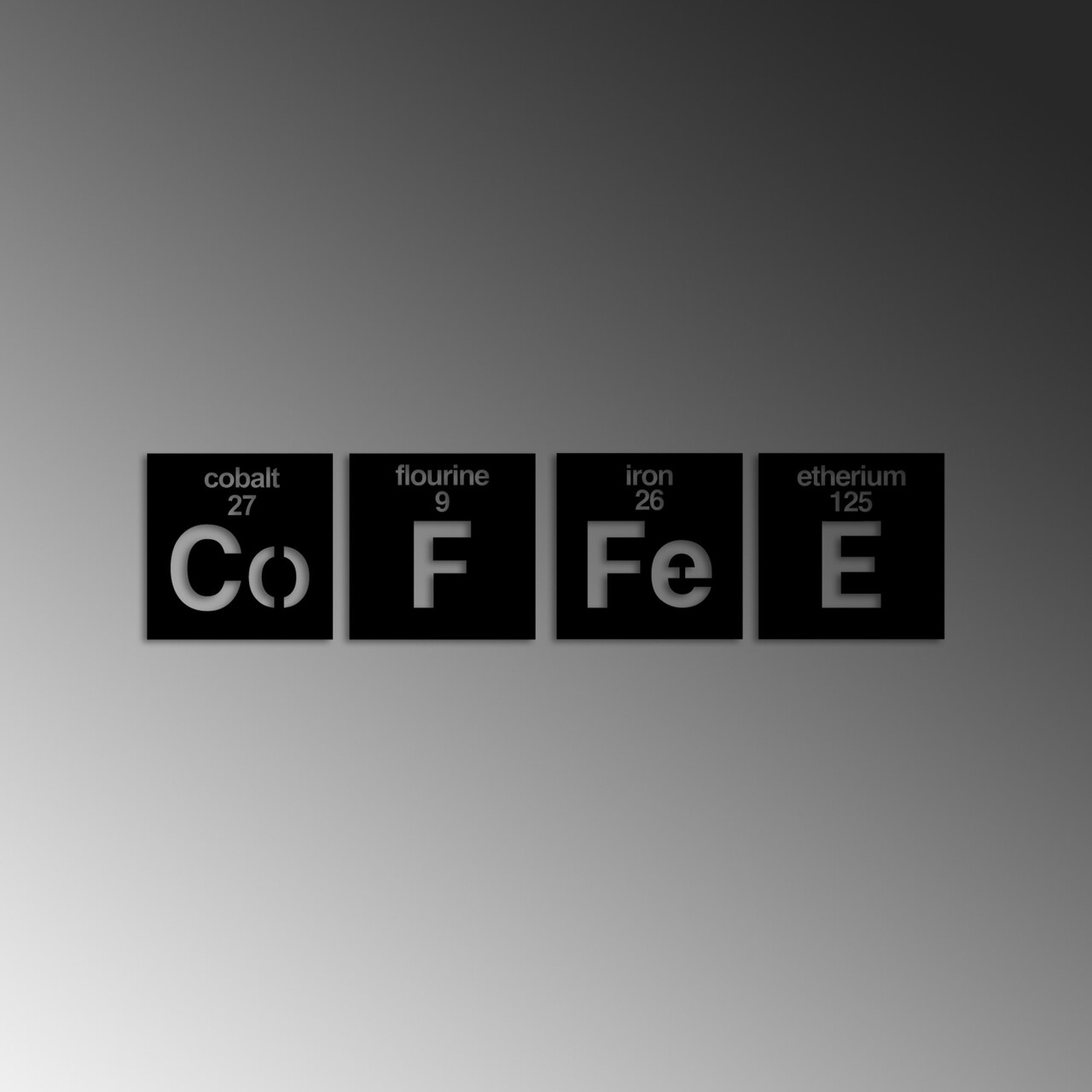 Decoratiune de perete, Coffee 13, Dimensiune: 18 x 18 cm (4 bucăți), Negru - view 4