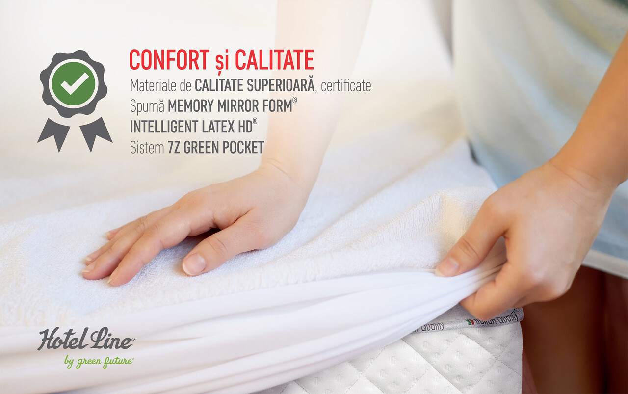 Saltea Green Future Hotel Line Memory Pocket 7 Zone 200x200x35 cm - imagine 8