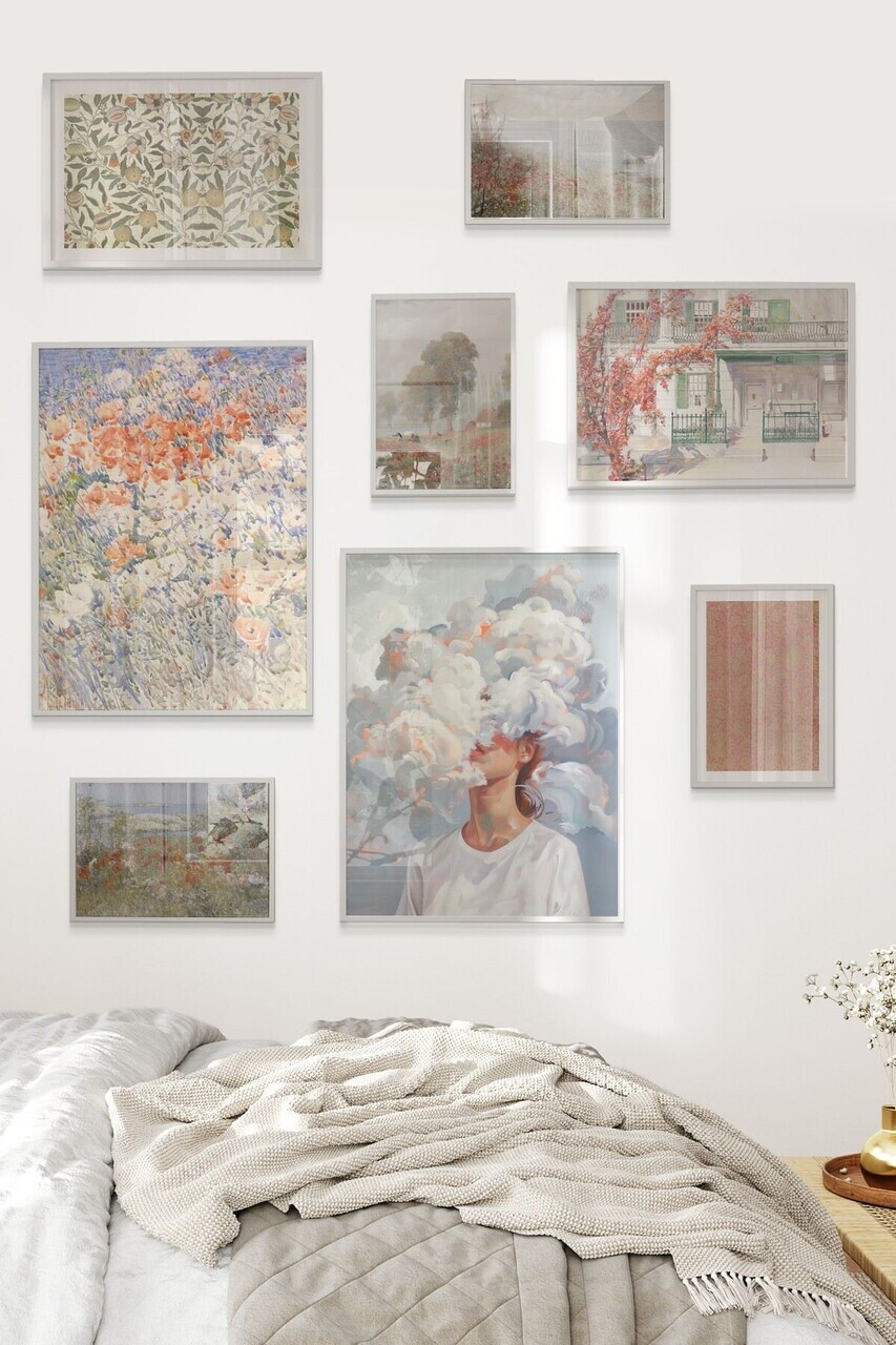 Tablou decorativ, Çgs-071-White-Byk, Lemn masiv, Față: 100% PVC STICLĂ, Multicolor - view 2