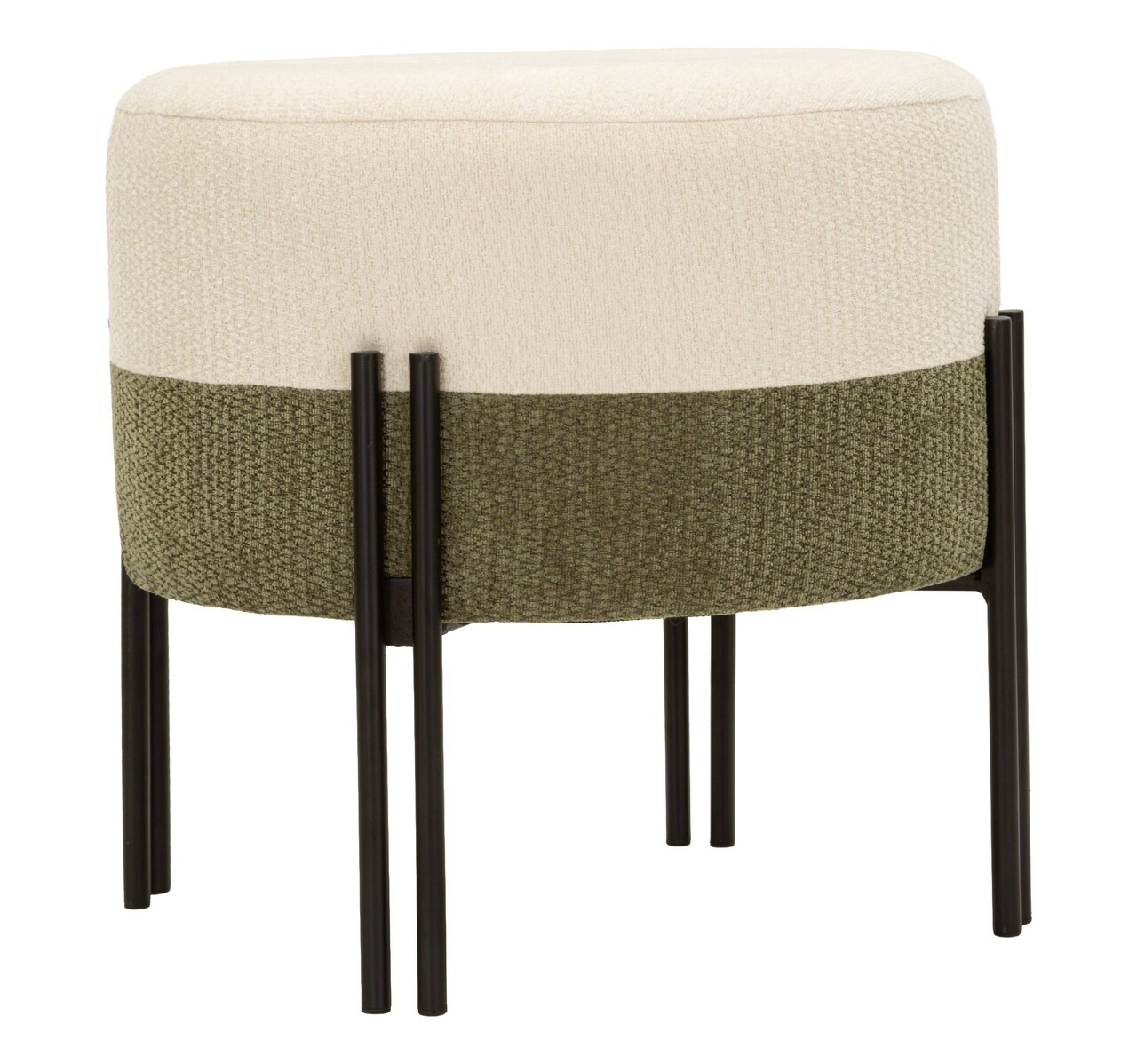 Taburet, Mauro Ferretti, Modern Two-Tone, 44x41 cm, poliester/MDF, crem/gri — imaginea 6